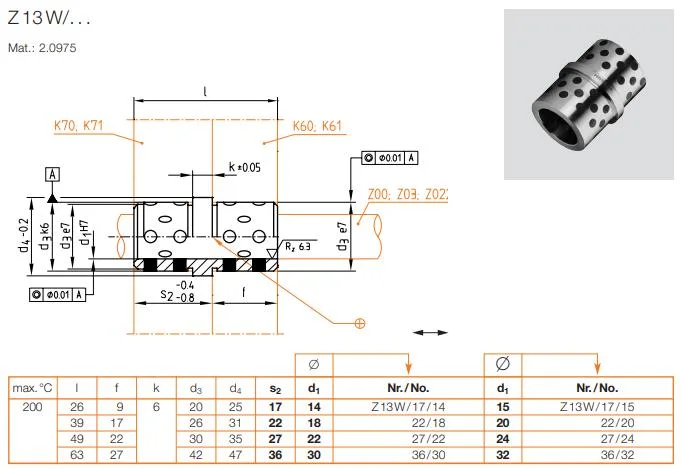 Hasco Standard Flange Bronze Bushing with Graphite Plugs Oilless Bearing Machinery Part